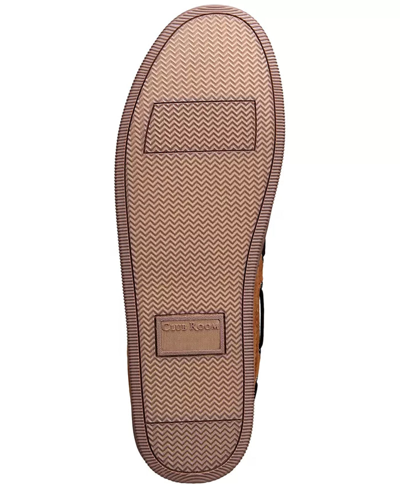 Men'S Faux-Suede Moccasin Slippers with Faux-Fur Lining, Created for Macy'S